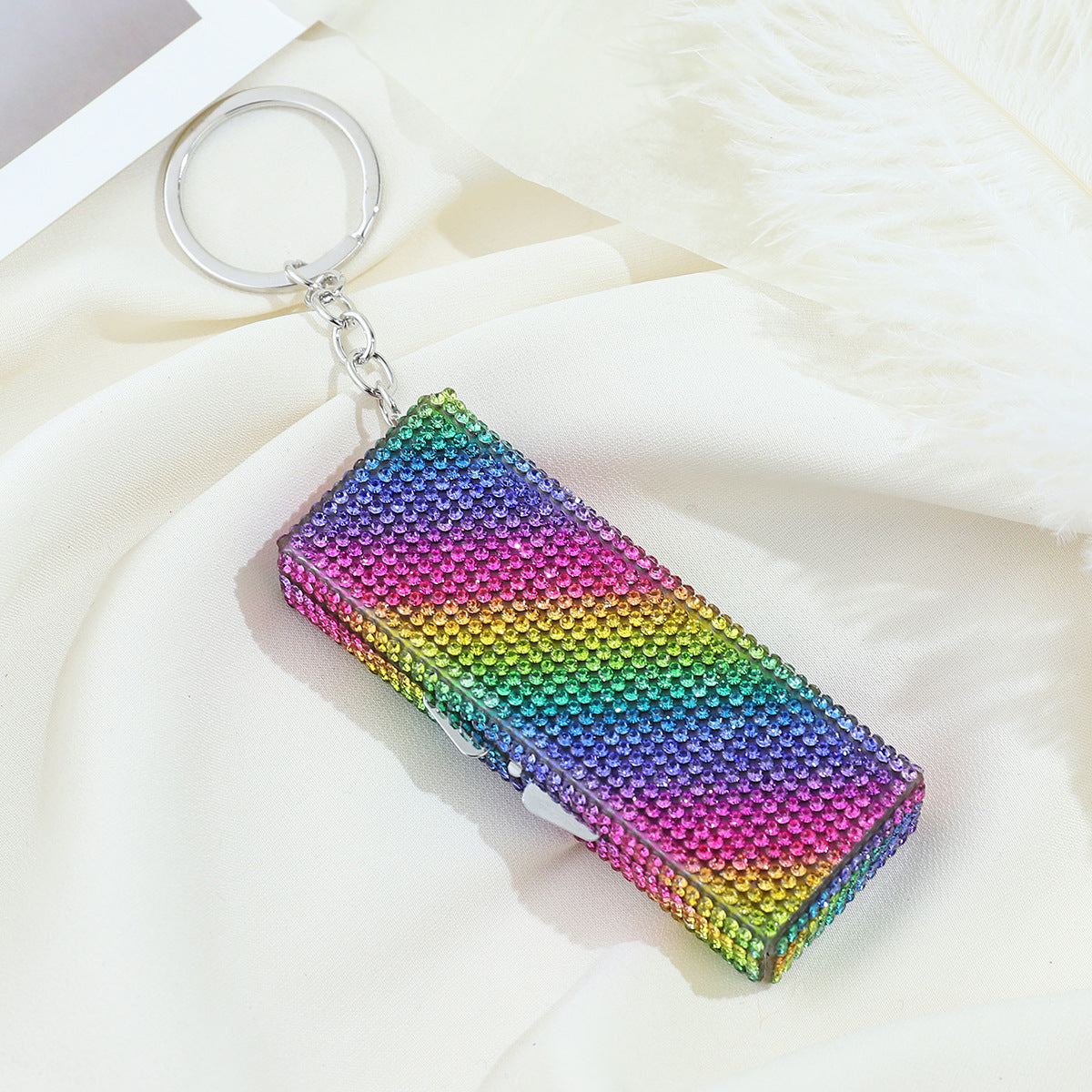 Wholesale Diamond Small Medicine Box Aluminum Alloy Storage Box Keychain